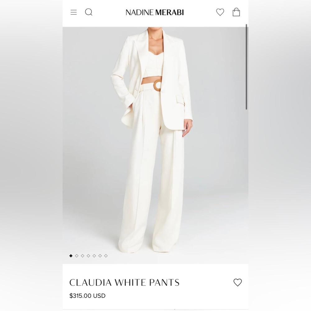 Nadine Merabi Claudia Cream Pantsuit: Blazer, Waistcoat, and Pant